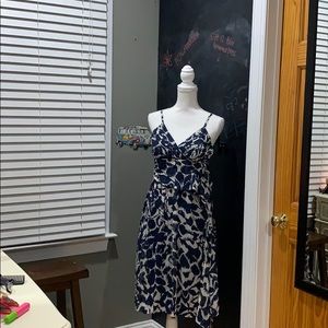 Floral blue and white BCBG dress